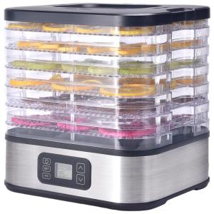 Desidratador de Alimentos HOPERAN, 6 Bandejas, Controle de Temperatura 75°C, Temporizador 72H, 400W