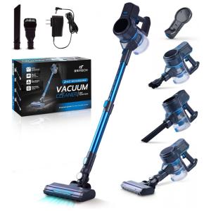 Aspirador de Pó Multifuncional BRITECH sem Fio com Acessórios e Painel LED Ideal para Pets, 110V 250W, Azul