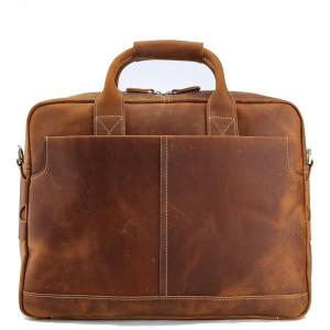 Maleta, Bolsa Masculina de Couro para Laptop até, VMATE, Marrom
