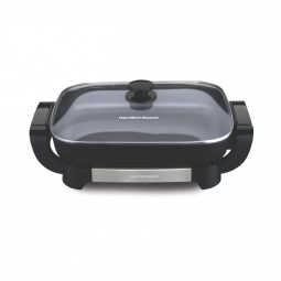 Frigideira Elétrica Hamilton Beach com Revestimento de Cerâmica Durathon Livre de PFAS, Panela Removível 30x38cm, Temperatura Ajustável