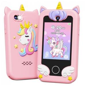 Celular Brinquedo KOKODI Unicorn, com tela sensível ao toque, câmera dupla HD, ideal para meninas de 3 a 10 anos, presente educativo
