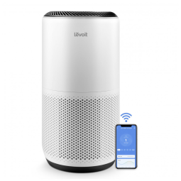 Purificador de Ar Doméstico até 180 m2 com Monitor de Qualidade dor Ar Wi Fi, Modo Automático, 110V, LEVOIT