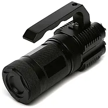 Lanterna LED Refletor Recarregável 4000 Lúmens 5 Modos Alto Médio Baixo Estroboscópico SOS, VIENNAGE, Preto