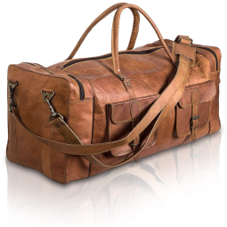 Bolsa de Viagem Masculina Clássica de Couro, KOMALS PASSION LEATHER 2 30 inch duffel, Marrom