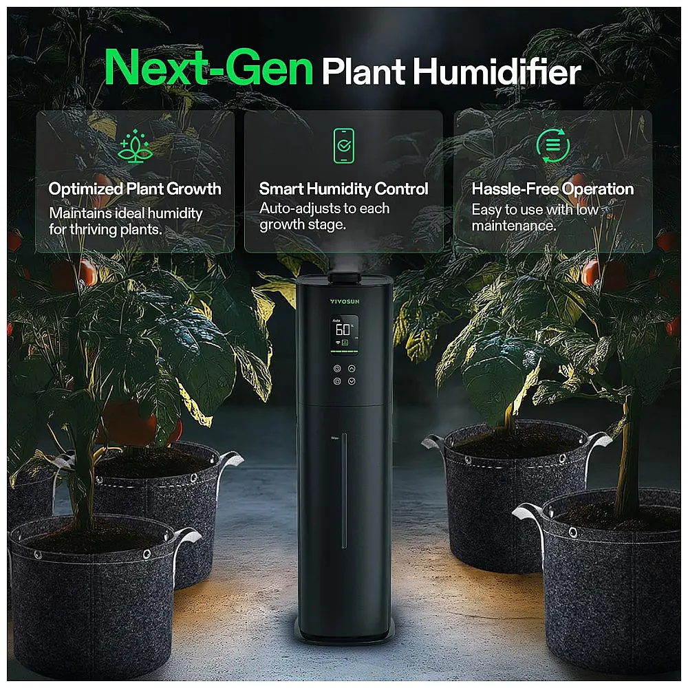 Umidificador Inteligente VIVOSUN AeroStream H09 Preto WiFi com Sonda de Temperatura 9L 110V — foto 3
