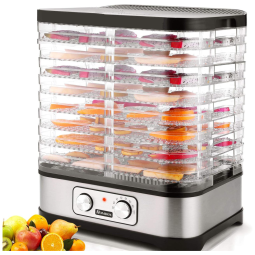 Desidratador de Alimentos, 8 bandejas, e Transparente, 110v, HOMDOX, Prateado