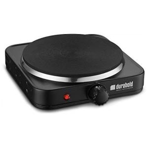 Cooktop Elétrico Portátil 1 Queimador de Ferro Fundido, Aço Inoxidável, 110V 1000W, DURABOLD, Preto