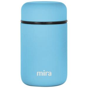 Frasco Térmico para Alimentos 400mL em Aço Inoxidável com Vedação a Vácuo, Pérola, MIRA BRANDS, Azul turquesa