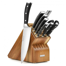 Wu Conjunto de Facas em Aço Inoxidável com Bloco de Bancada, 10 Peças, WSTHOF, Preto
