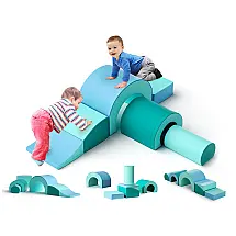 Kit de Escalada de Espuma Lischwert, Brinquedo Macio para Crianças, Conjunto de 5 Peças para Rastejar e Escalar com Bloco, 1,5m de Altura