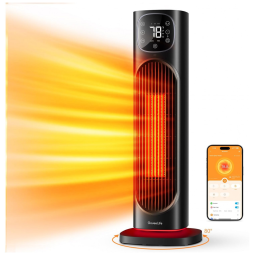 Aquecedor Elétrico Inteligente com Termostato, Controle de Voz WiFi, 110V 1500W, GoveeLife, Preto