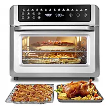 Forno Elétrico de Bancada 20L Multifunções com Painel Digital e Receitas em Aço Inoxidável, 1700W, 110v, GEVI 5725, Prateado
