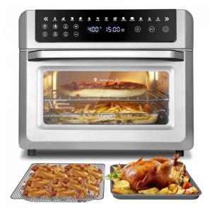 Forno Elétrico de Bancada 20L Multifunções com Painel Digital e Receitas em Aço Inoxidável, 1700W, 110v, GEVI 5725, Prateado