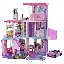 Casa da Barbie Celebração 60 Anos com 2 Bonecas Exclusivas, 100 Peças, Sons e Elevador, Rosa