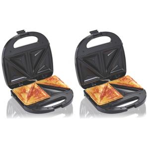 Máquina de Sanduíche Hamilton Beach Elétrica com Placas Antiaderentes Livres de PFAS, Prepara Sanduíches Recheados, Omeletes