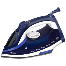 Ferro de Passar á Vapor com Base em Cerâmica Antiaderrente e Função Auto Limpeza, 1200W, 110v, AEMEGO Y 876, Azul