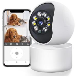 Câmera de Segurança Inteligente com Visão Noturna 1080p 2.4G WIFI, HDY JK 01, Branca