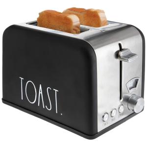 Rae Dunn Torradeira Elétrica de 2 Fatias com 5 Níveis de Tostagem, Aço Inoxidável, 110V, 825W, Prata