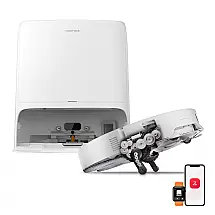 Robô Aspirador e Passa Pano Roborock Qrevo Edge 3 Pro 36.000 Pa Base Multifuncional 10 em 1 Água Quente Branco