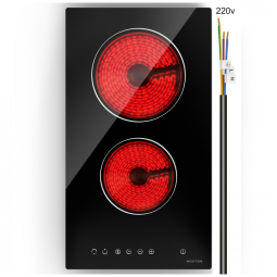Cooktop elétrico de 2 queimadores NOXTON 12 polegadas, fogão elétrico radiante elétrico embutido com controle de toque do sensor