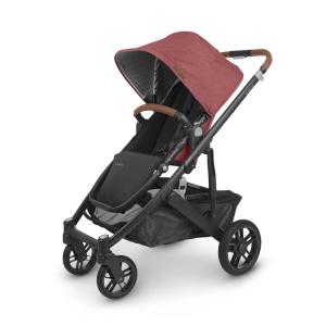 Carrinho de Bebê Completo com Proteção Contra Insetos e Chuva, UPPAbaby Cruz V2, Vermelho Escuro