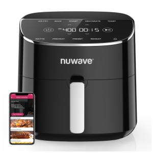 Fritadeira de Ar Nuwave Brio Plus 8 Litros - Nova Versão Aprimorada - Livre de Substâncias Tóxicas - 7 Funções de Cozimento - Fritar, Assar