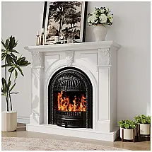 Lareira Elétrica BOSHIRO 122x113cm 1400W Móvel TV Gaiola LED Portátil 110V