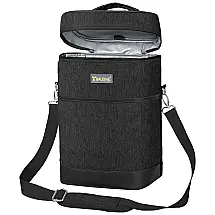 Bolsa Térmica Para Transporte de Vinhos BALEINE até 4 Garrafas, Preto