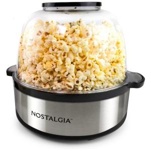 Pipoqueira Elétrica Faz até 24 Xicaras com Aquecimento Rápido e Copo Medidor de Kernel, 110V, Nostalgia, Prata