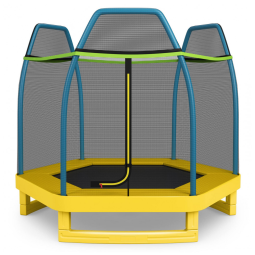 Trampolim DIÁRIO para crianças, trampolins recreativos de 7 pés, trampolim com compartimento de segurança de rede, mini trampolim interno