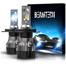 Kit Xenon Lâmpadas LED Branca 10000 Lúmens 6500K 60W, 9003, H4, 2 Peças, BEAMTECH, Preto