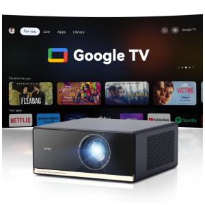 Projetor Wanbo X5 Pro Google TV 4K com 1100 ANSI Lumens, WiFi e Bluetooth, Projetor Inteligente para Casa ao Ar Livre, Foco Automático