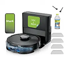 Robô Aspirador Shark Matrix Plus 2 em 1 Preto com Base Autoesvaziamento HEPA e Esfregão Sônico