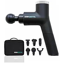 Massageador Pistola Elétrico Profissional Sem Fio 6 Acessórios e 5 Velocidades, EKRIN ATHLETICS Ekrin B37S, Azul