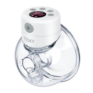 Bomba Tira Leite Unica Elétrica Portátil e Recarregável com 2 Modos e 9 Níveis de Sucção, TISKY, Branco