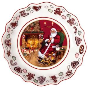 Tigela, Tema de Natal com Estilo Clássico, Formato Redondo e Material Cerâmica, Villeroy & Boch, Branca e Vermelha