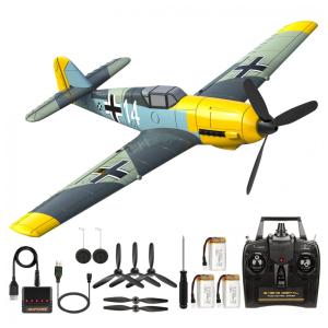Avião de Controle Remoto de 4 Canais com Estabilizador Giroscópio de 6 Eixos, Hélices Substituíveis e Acessórios, ANTSIR BF-109E