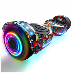 Hoverboard Certificado HS2.01 Monster Party com Rodas LED Flash, Bluetooth e Luzes LED