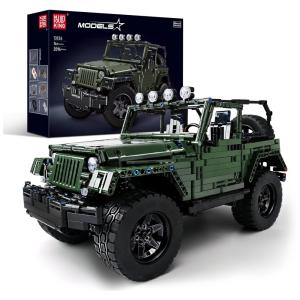 Kit de Construção Carro Pickup Wrange Off Road com 2096 Peças para Adultos, Mould King Estática, Verde
