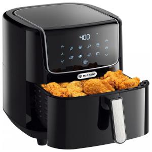Fritadeira Elétrica AirFryer 7L de Capacidade com Painel de Controle Digital e 5 Predefinições, 1700W, 110v, BLAZANT Flare T01, Preto