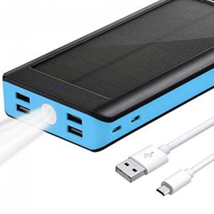 Powerbank Carregador Solar 30000mAh Grande Capacidade Lanterna LED Camping Nautica Ciclismos