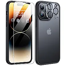 Capa para Iphone 14 Pro Max com Protetor de Tela Embutido e à Prova dÁgua, Humixx, Preta