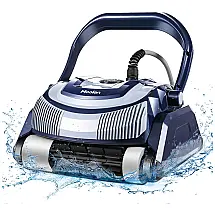 Robô Aspirador de Piscina com Cabo, Sucção Poderosa para Pequenos Detritos e Cesta de Filtro Duplo de Carga Superior, 110V, Moolan, Azul