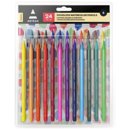 Conjunto de lápis aquarela sem madeira ARTEZA, 24 lápis de desenho, conjunto de lápis coloridos para adultos, material de arte para misturar
