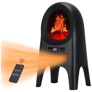 Aquecedor Elétrico Cerâmico com Aquecimento Rápido e Oscilação, 1500W 110V, MEPTY, Preto