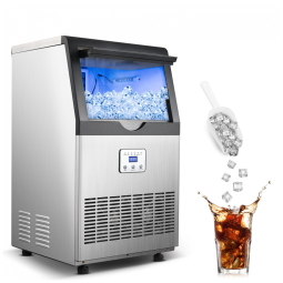 Máquina de Gelo Comercial Zomagas 41 kg/24H Aço Inoxidável Autolimpante Silenciosa 11 kg CIM-320F 110V