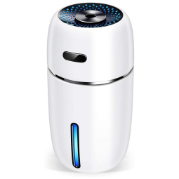 Mini Umidificador Ultrassônico Portátil 200mL, com Desligamento Automático, Luz de LED, QUALIS, Branco