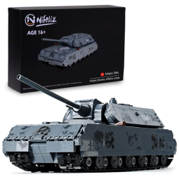 Kit de Construção Tanque de Guerra Panzer VIII Maus para Colecionadores com 2300 Peças, Nifeliz WW2 Military, Cinza