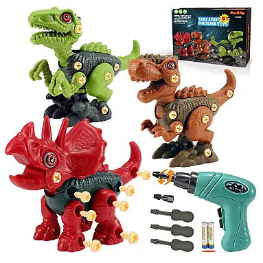 Kit 3 Dinossauros de Construção