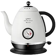 Chaleira Elétrica 1.5L com Desligamento Automático, Aço Inoxidável, 1000W, Branca, 110v, LYTY, Branco